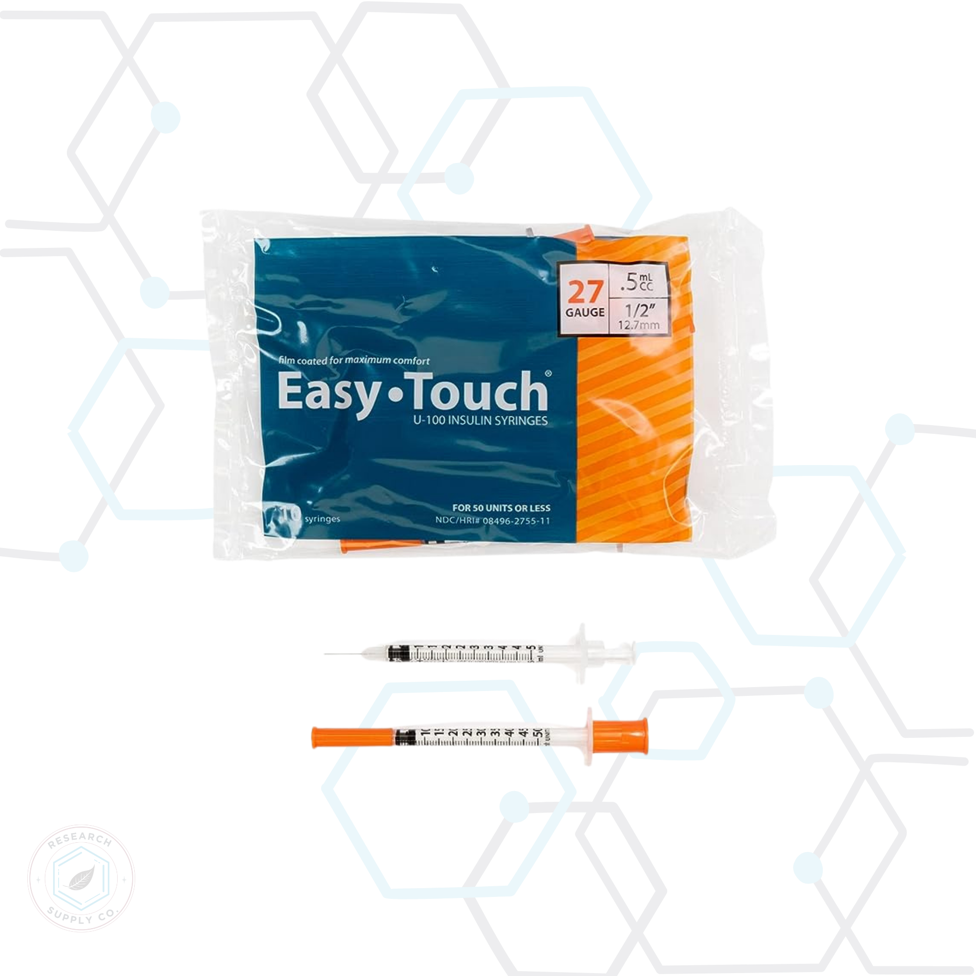 EasyTouch U-100 Insulin Syringes - Precision Fixed Needle
