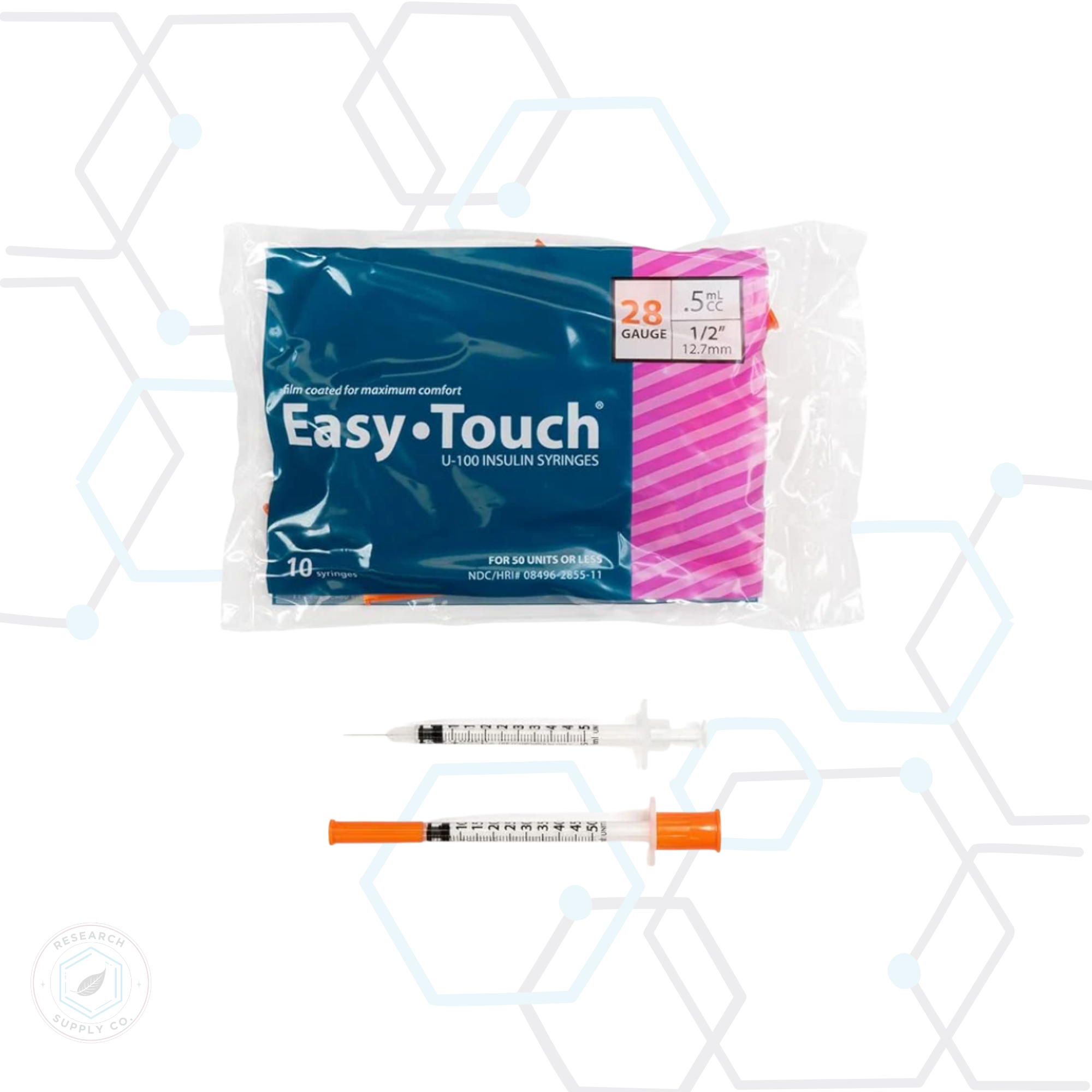 EasyTouch U-100 Insulin Syringes - Precision Fixed Needle