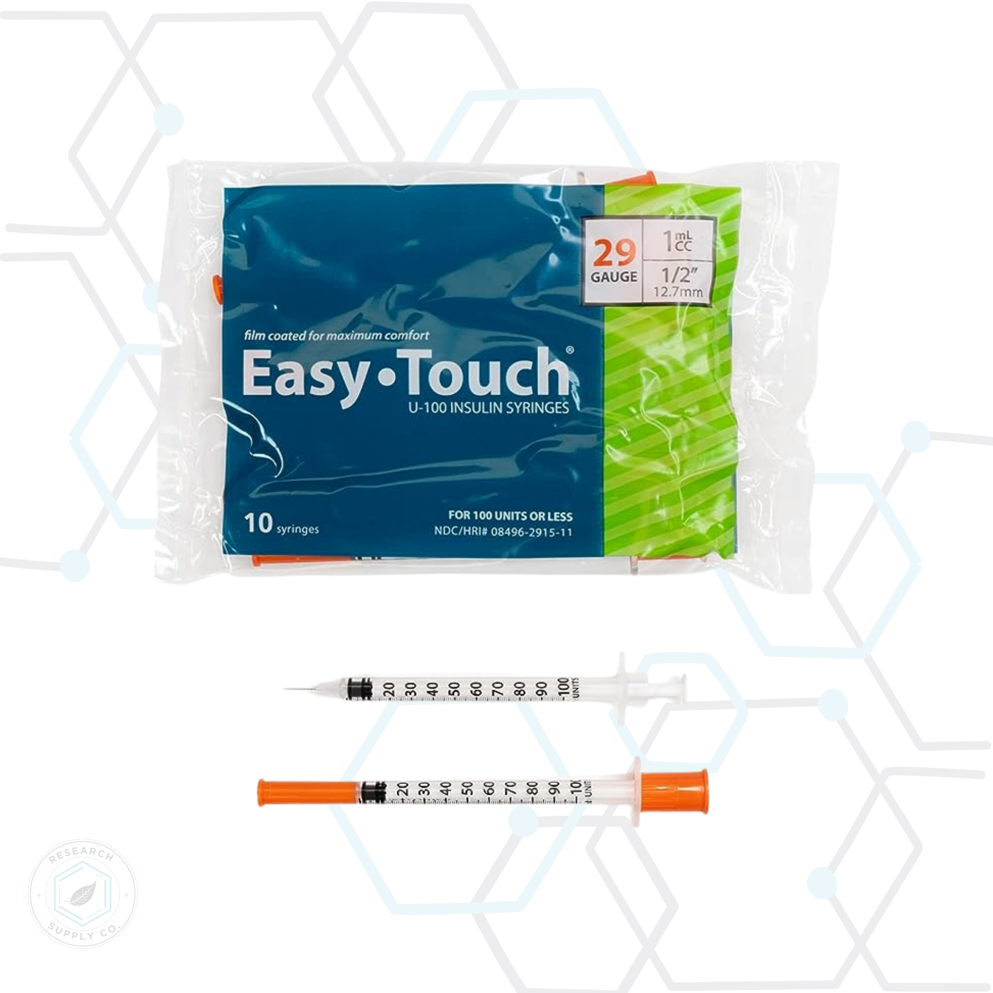 EasyTouch U-100 Insulin Syringes - Precision Fixed Needle