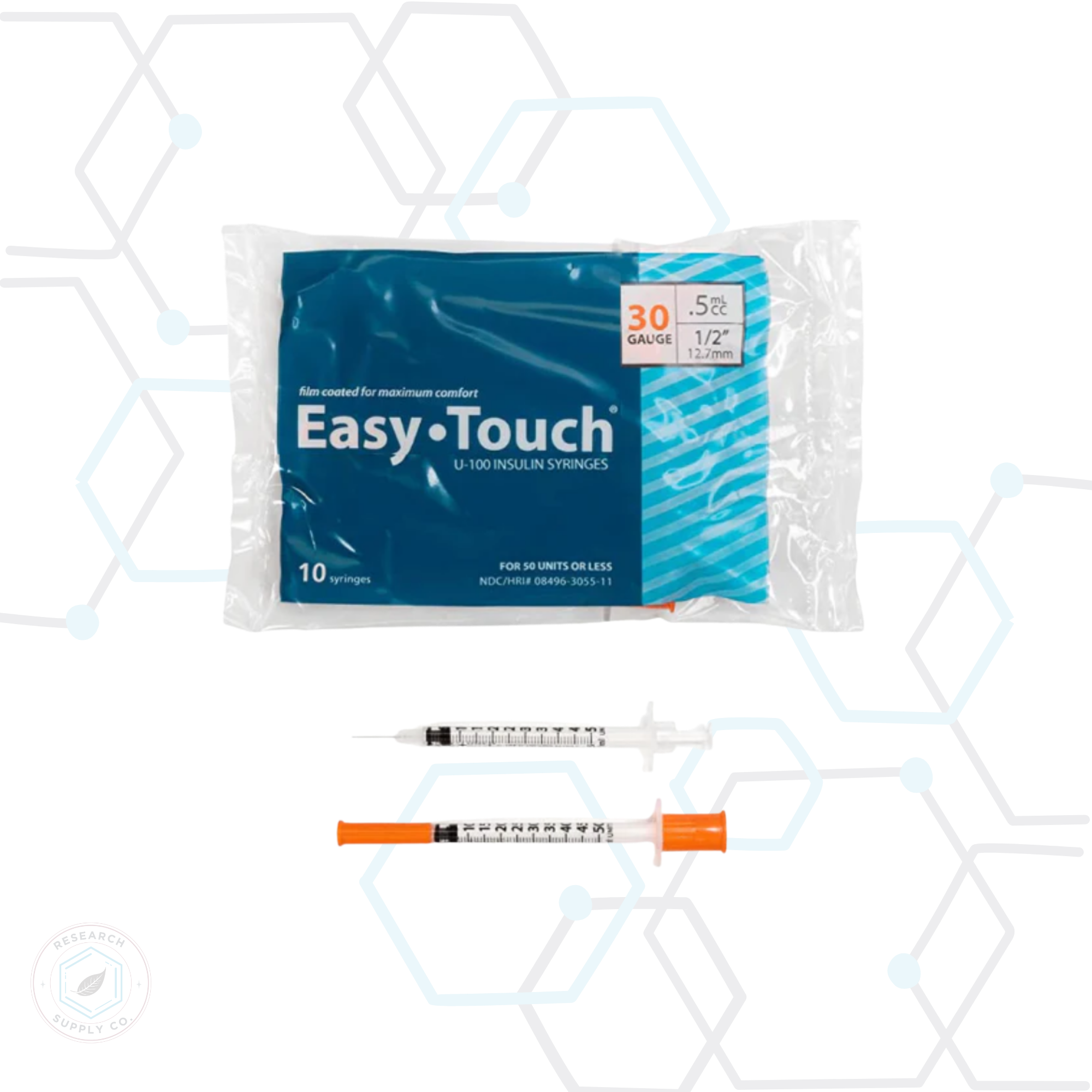 EasyTouch U-100 Insulin Syringes - Precision Fixed Needle