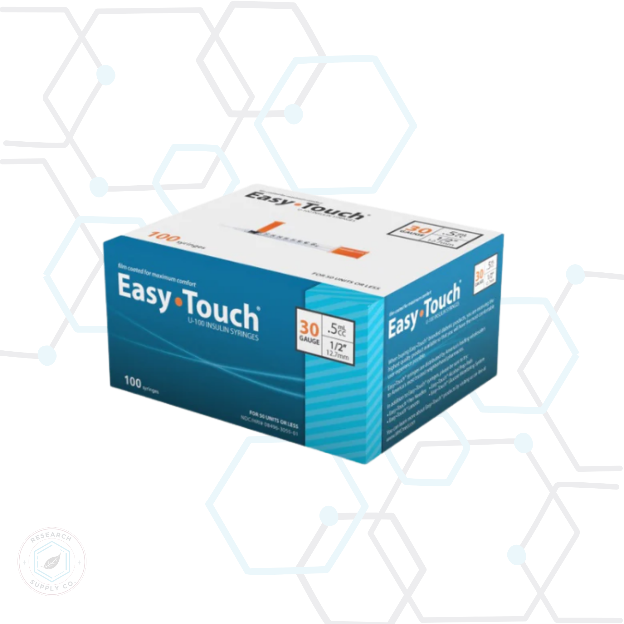 EasyTouch U-100 Insulin Syringes - Precision Fixed Needle