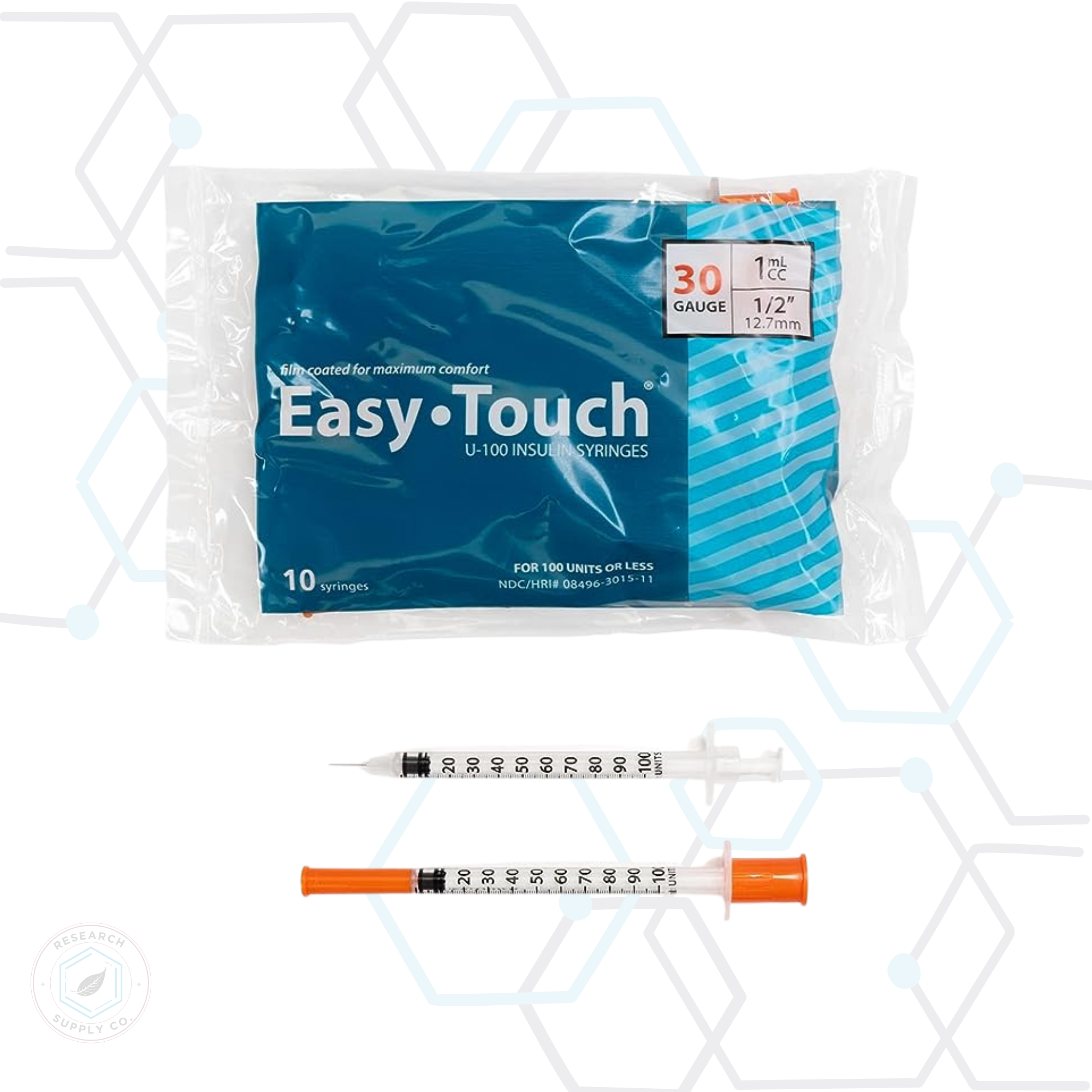 EasyTouch U-100 Insulin Syringes - Precision Fixed Needle