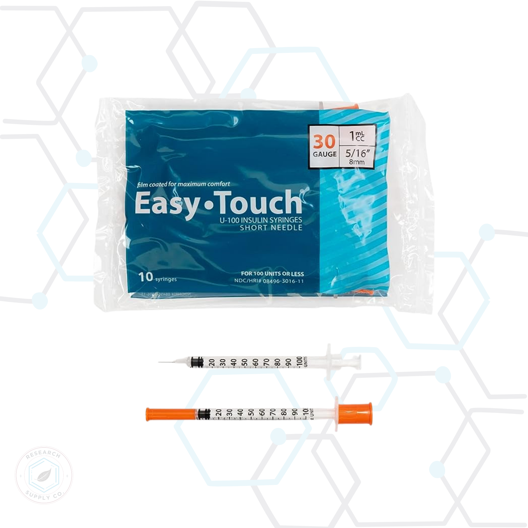 EasyTouch U-100 Insulin Syringes - Precision Fixed Needle
