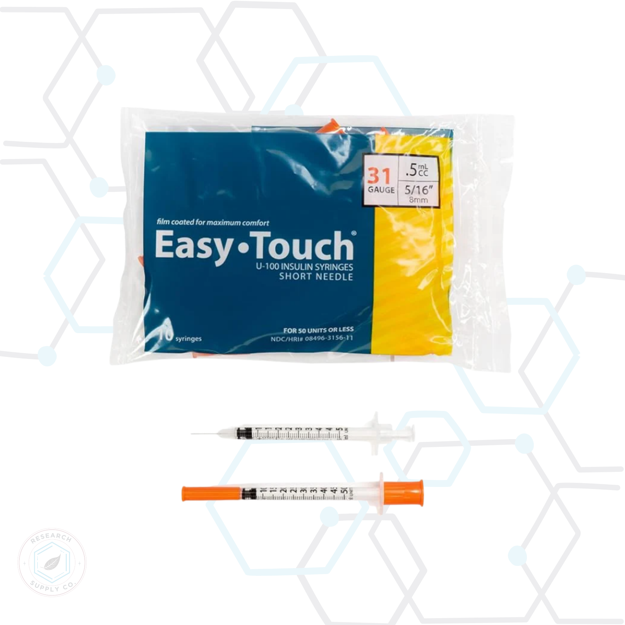 EasyTouch U-100 Insulin Syringes - Precision Fixed Needle