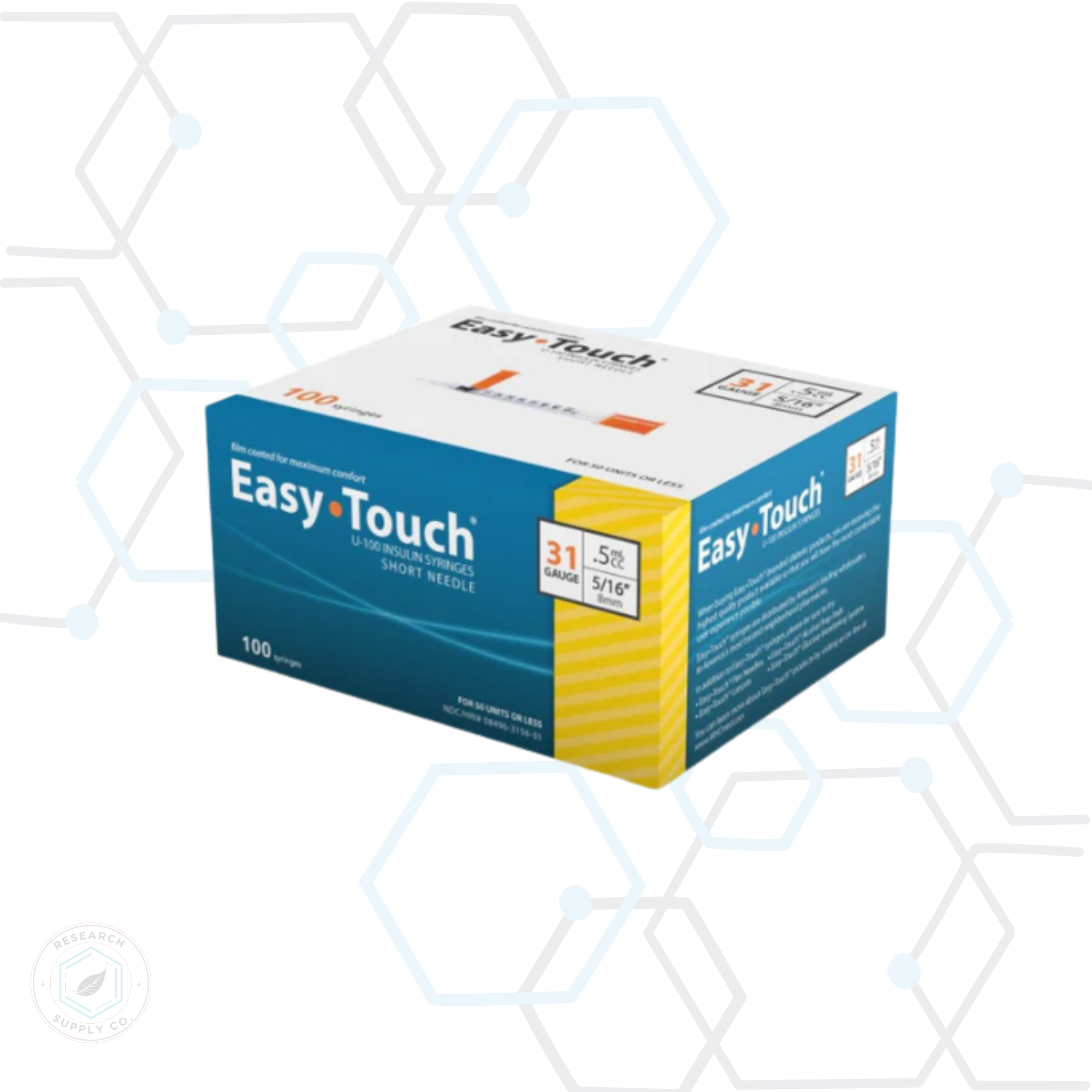 EasyTouch U-100 Insulin Syringes - Precision Fixed Needle